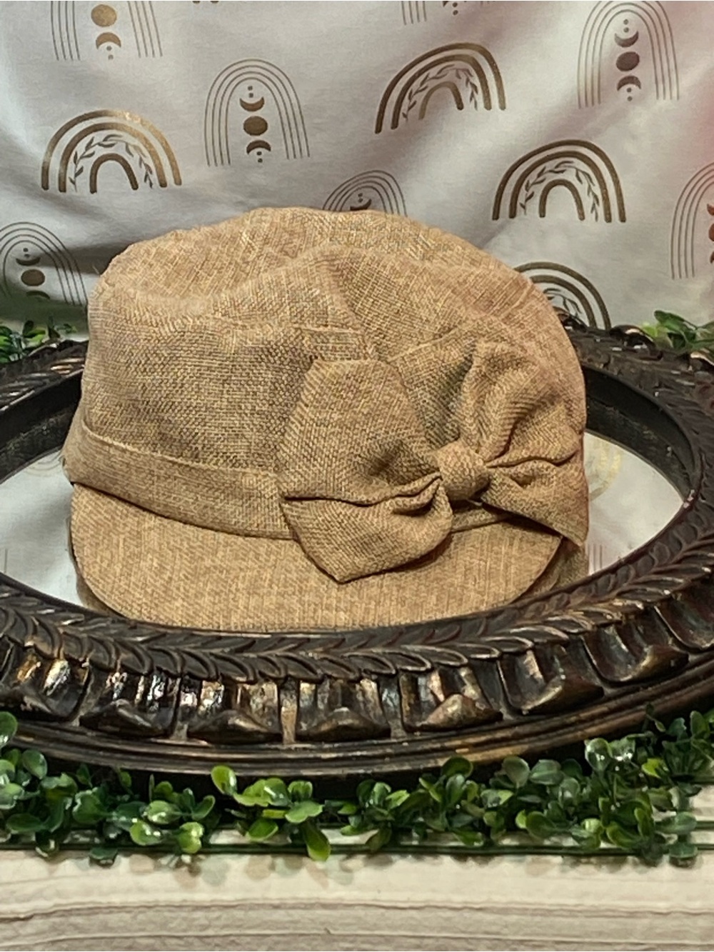 D&Y Black Fabric Cloche Hat with Side Bow